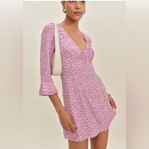Reformation Lyssa Dress Pink - Size 4